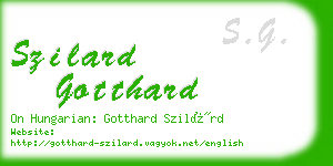 szilard gotthard business card